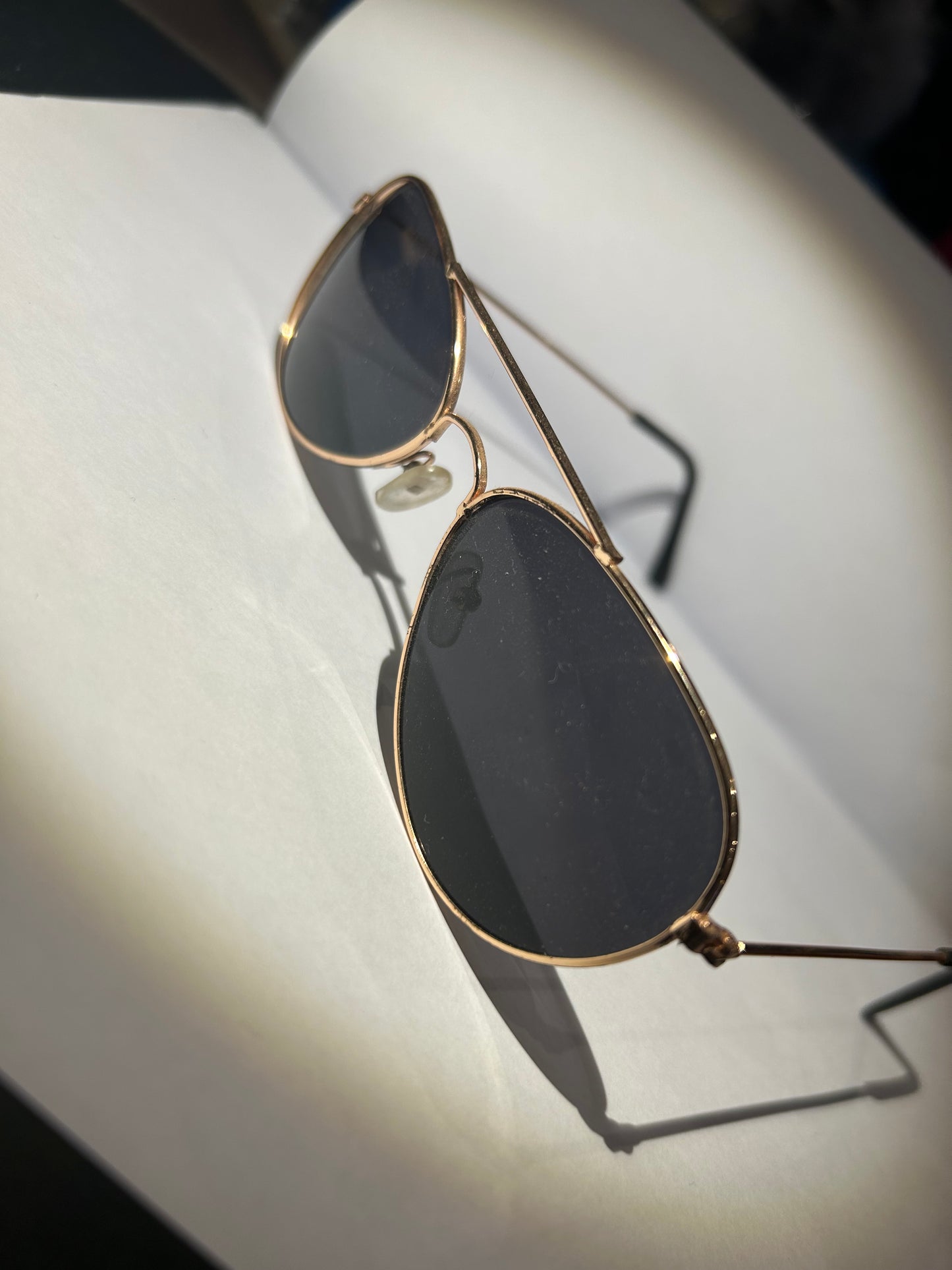 Small black framed gold detail sunglasses