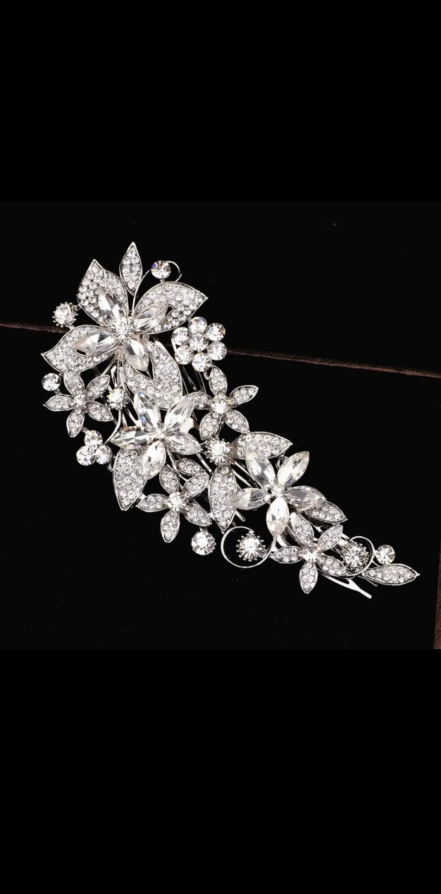 Flower gem hair accessory, Prom/Wedding Hair Fascinator hair clip