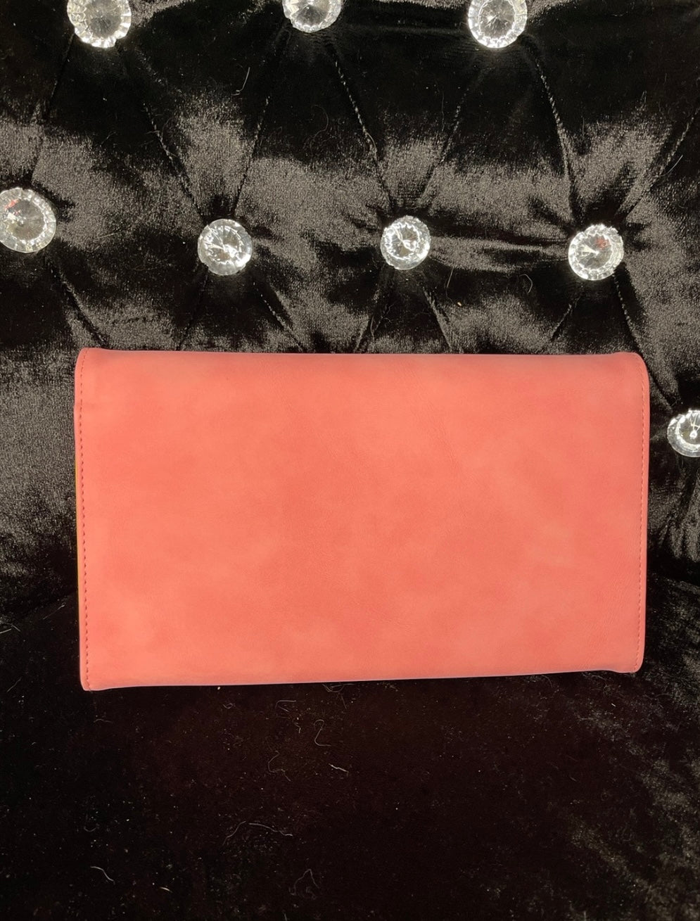 Salmon pink travel wallet