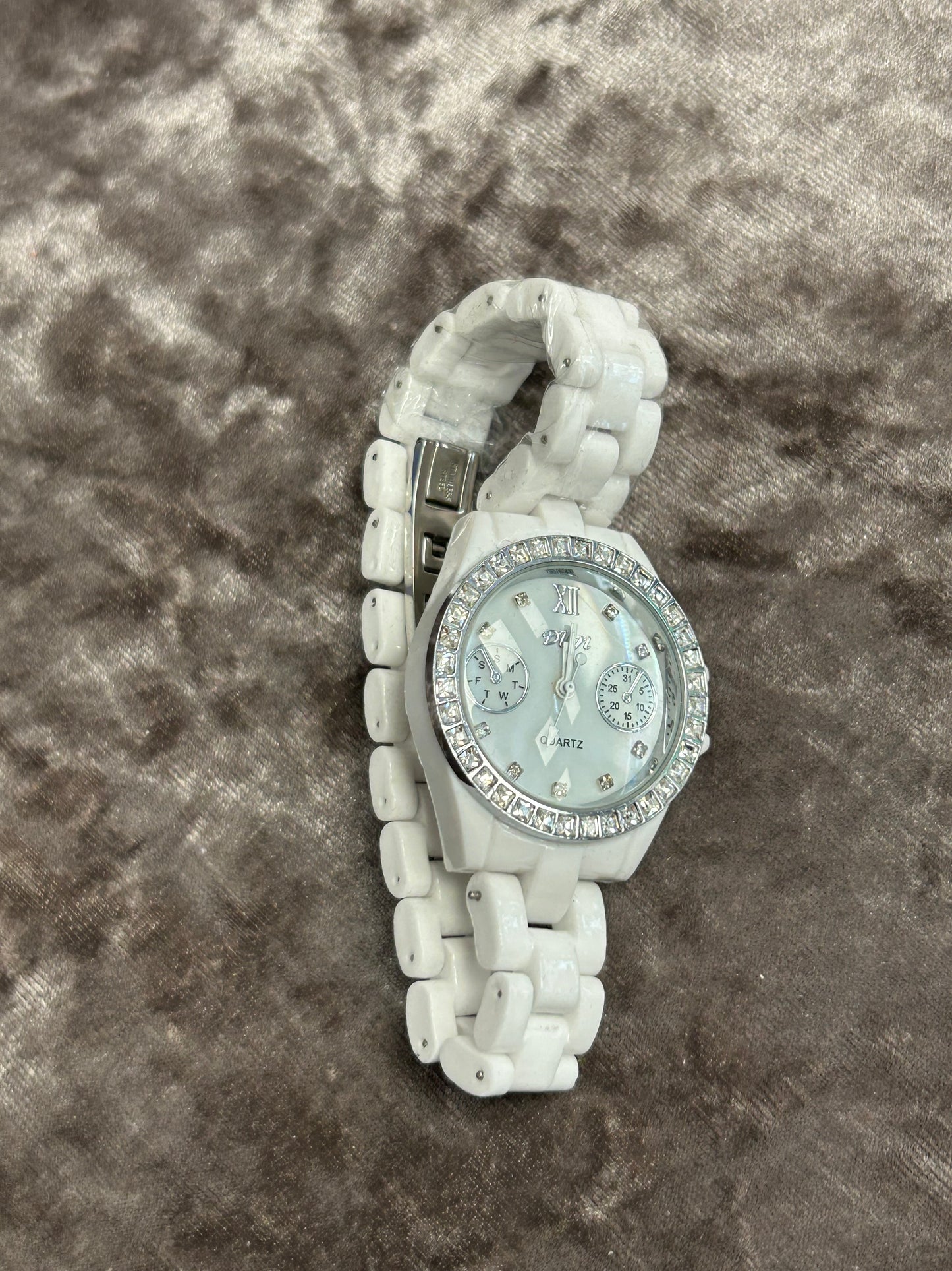 White Crystal Watch