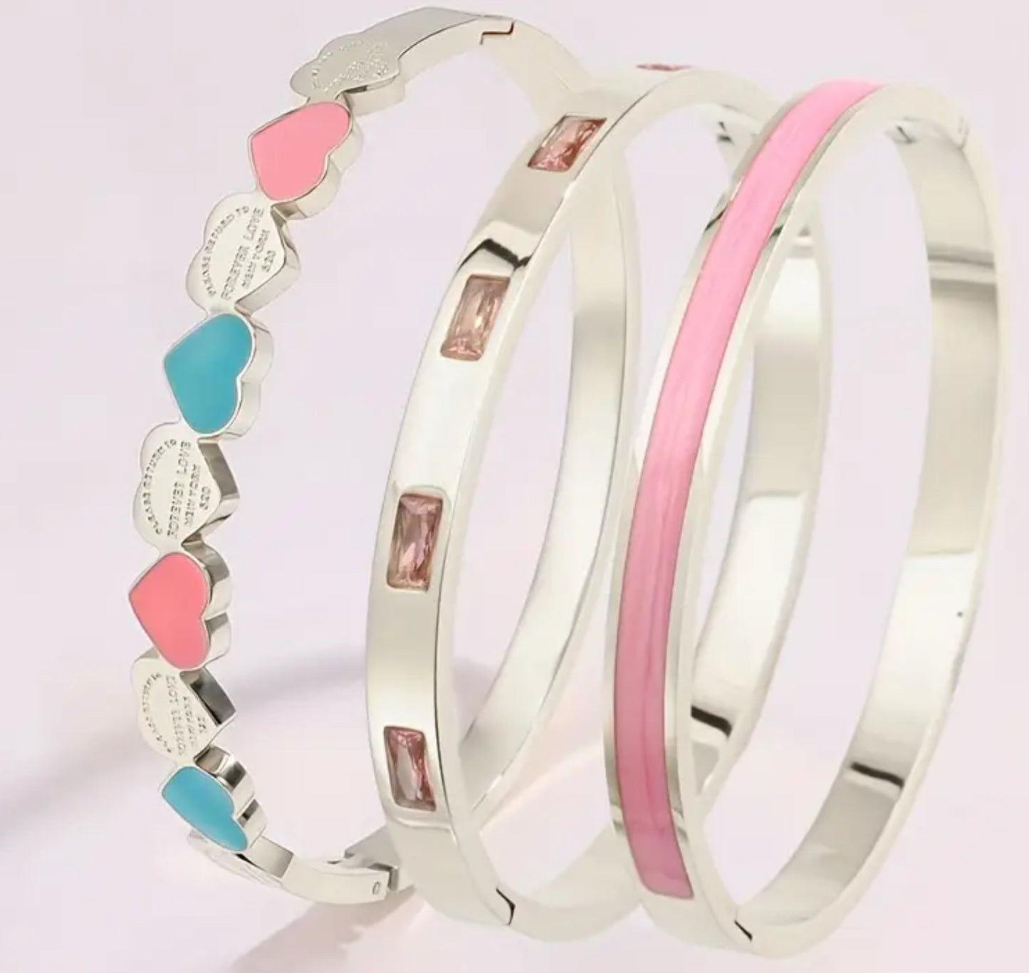Heart bangle set