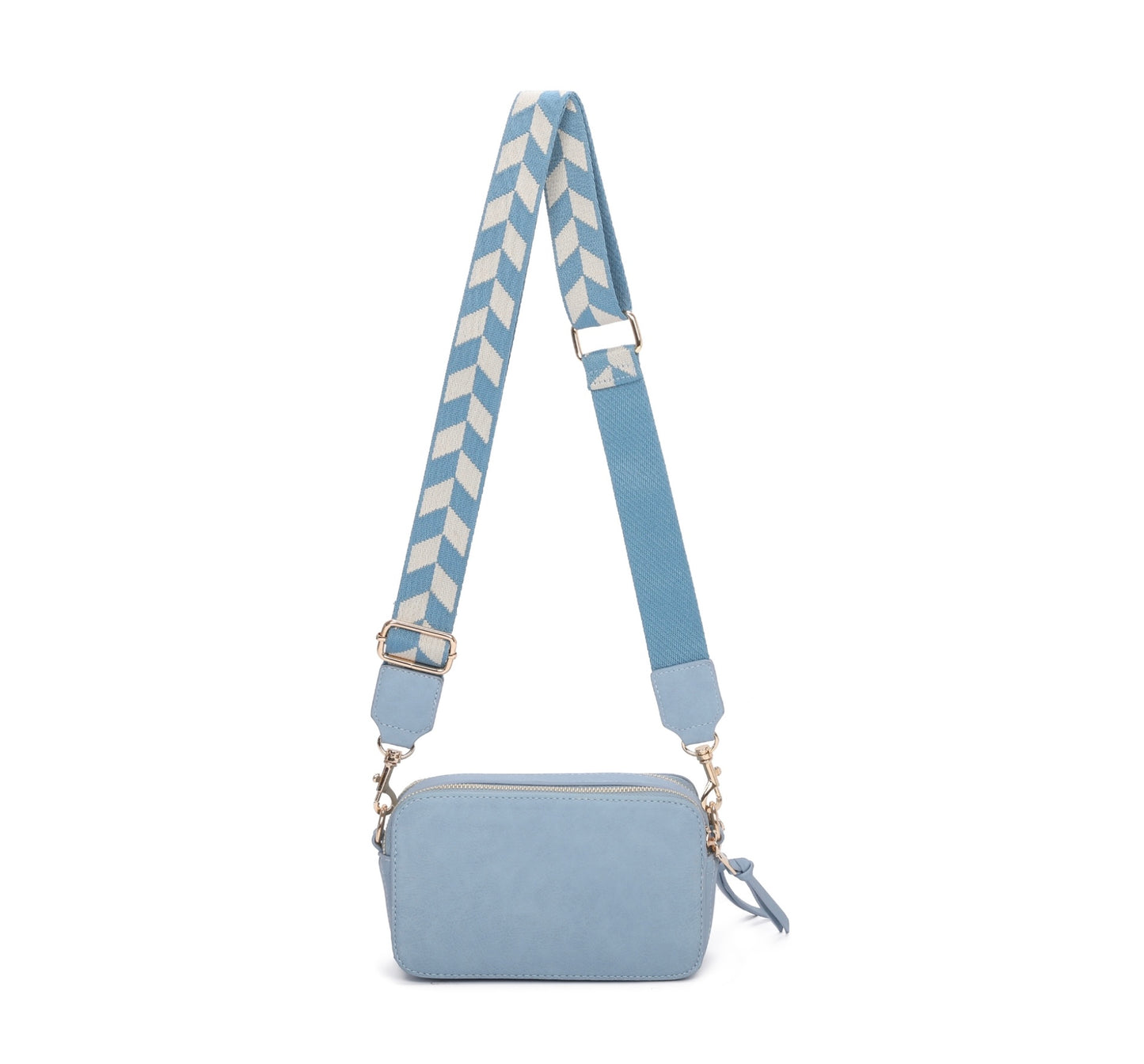 Gold detailed v crossbody bag