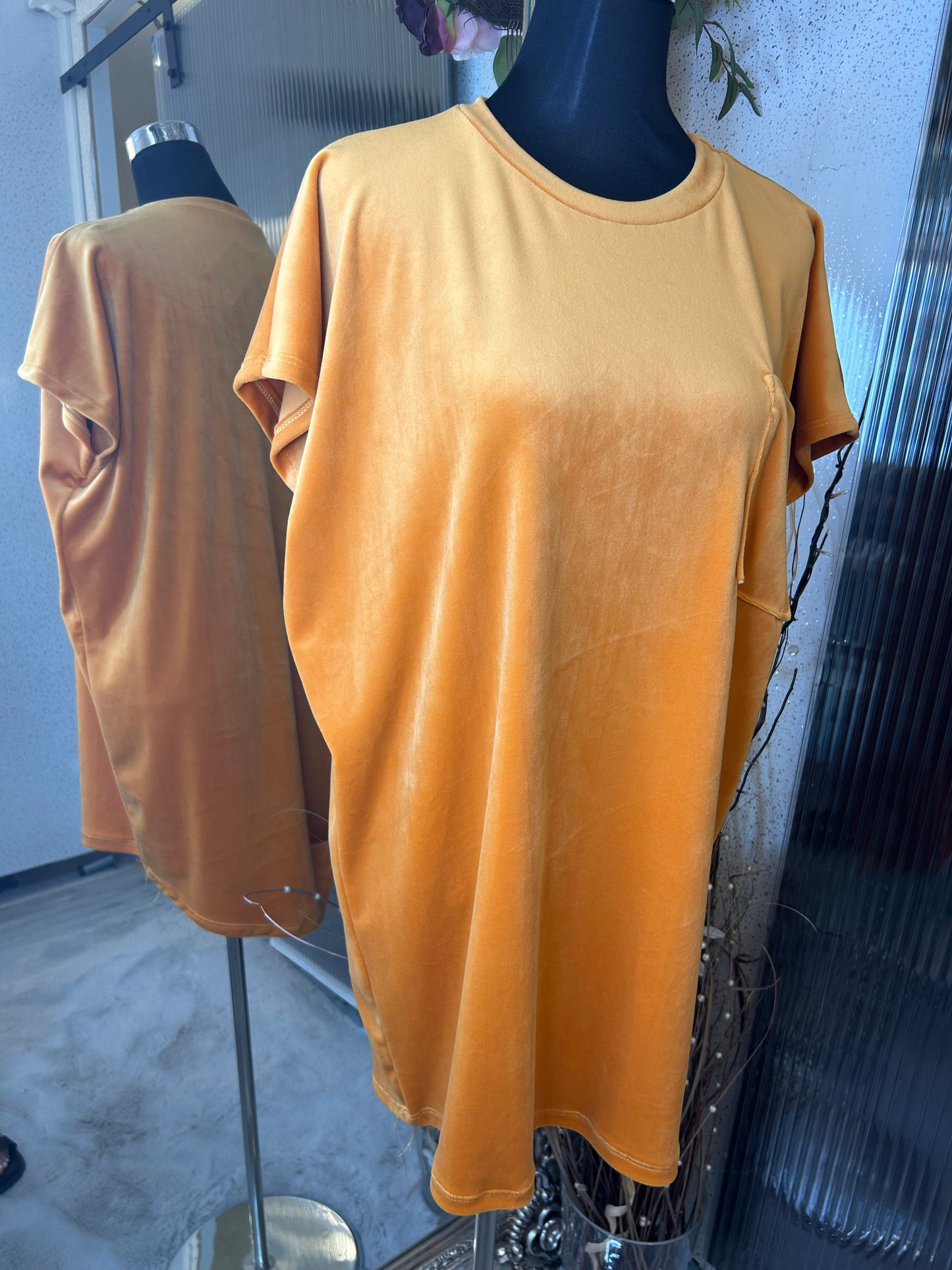 Mustard T-shirt Dress