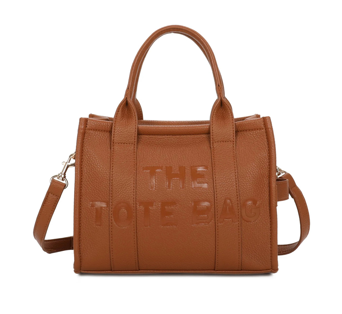 Debossed small tote handbag