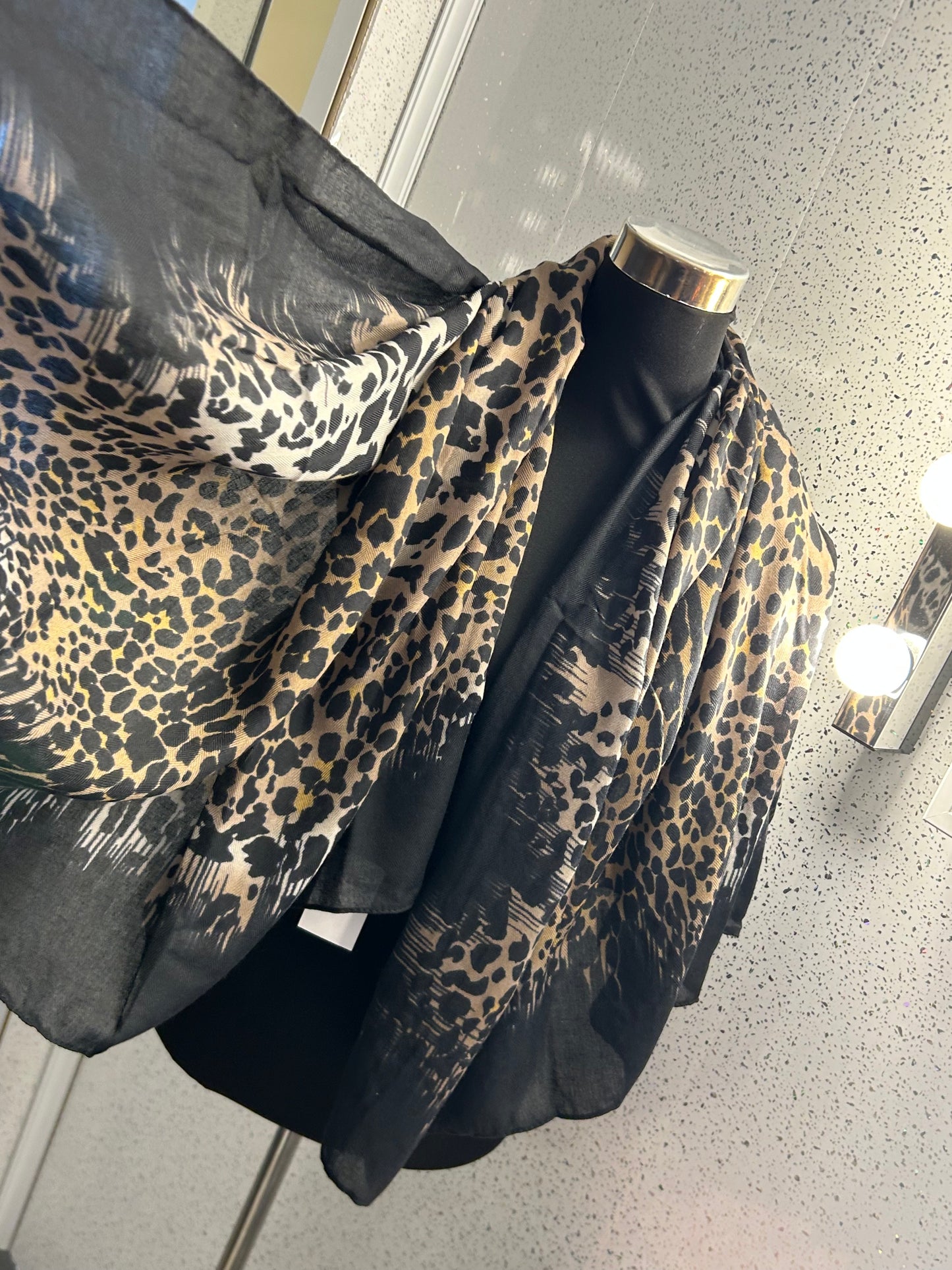 Leopard Print With Border Square Scarf