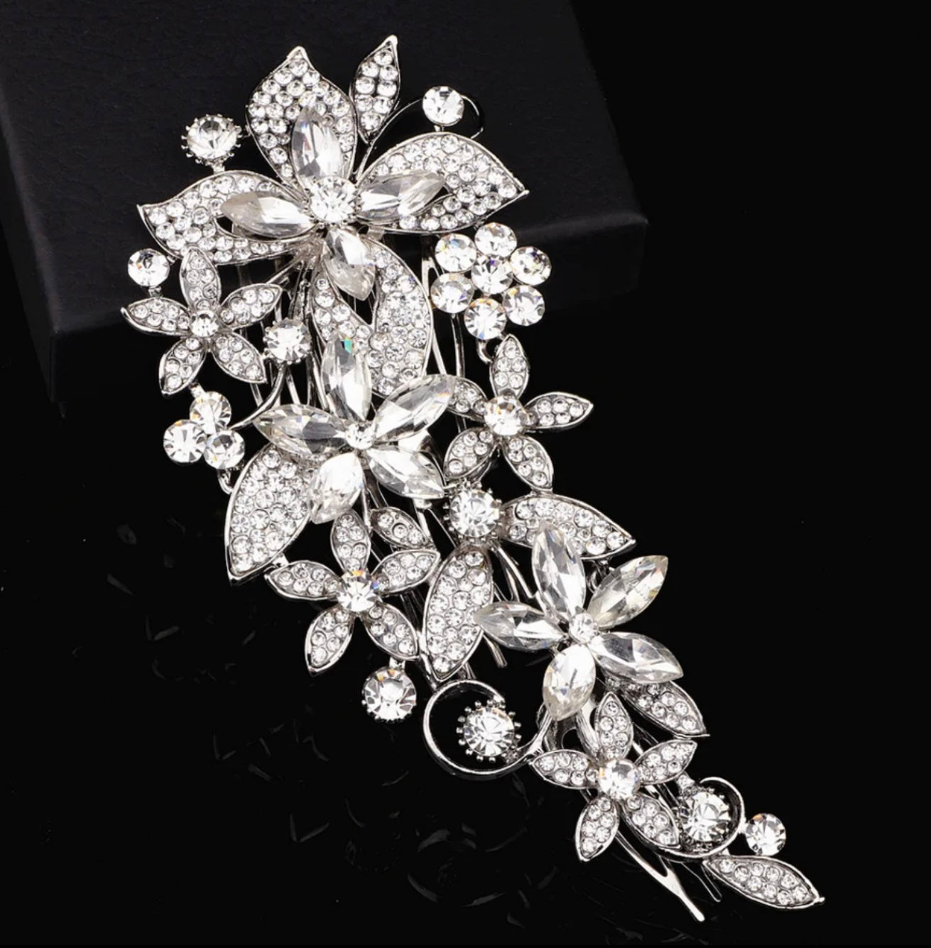 Flower gem hair accessory, Prom/Wedding Hair Fascinator hair clip