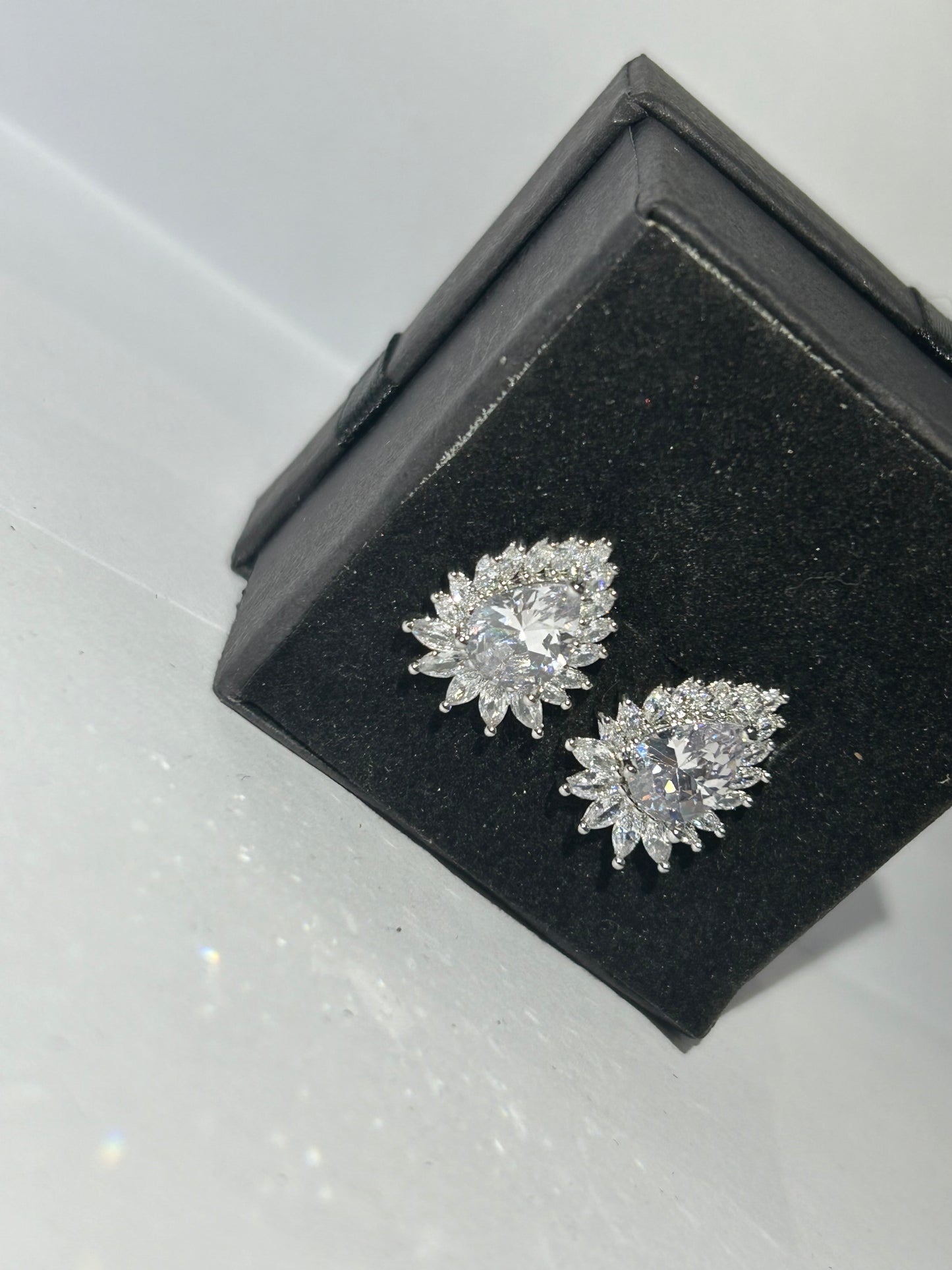 Tear drop crystal earrings