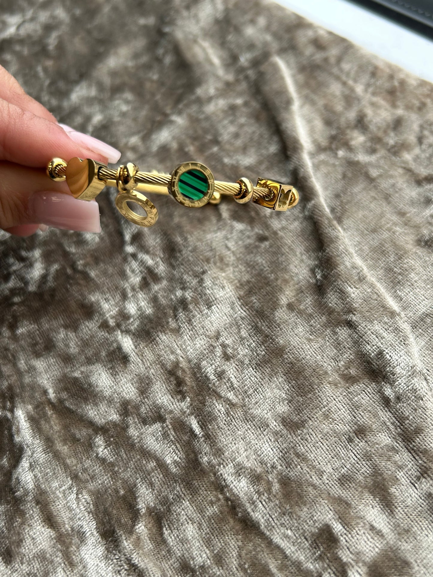 Gold bangle bracelet