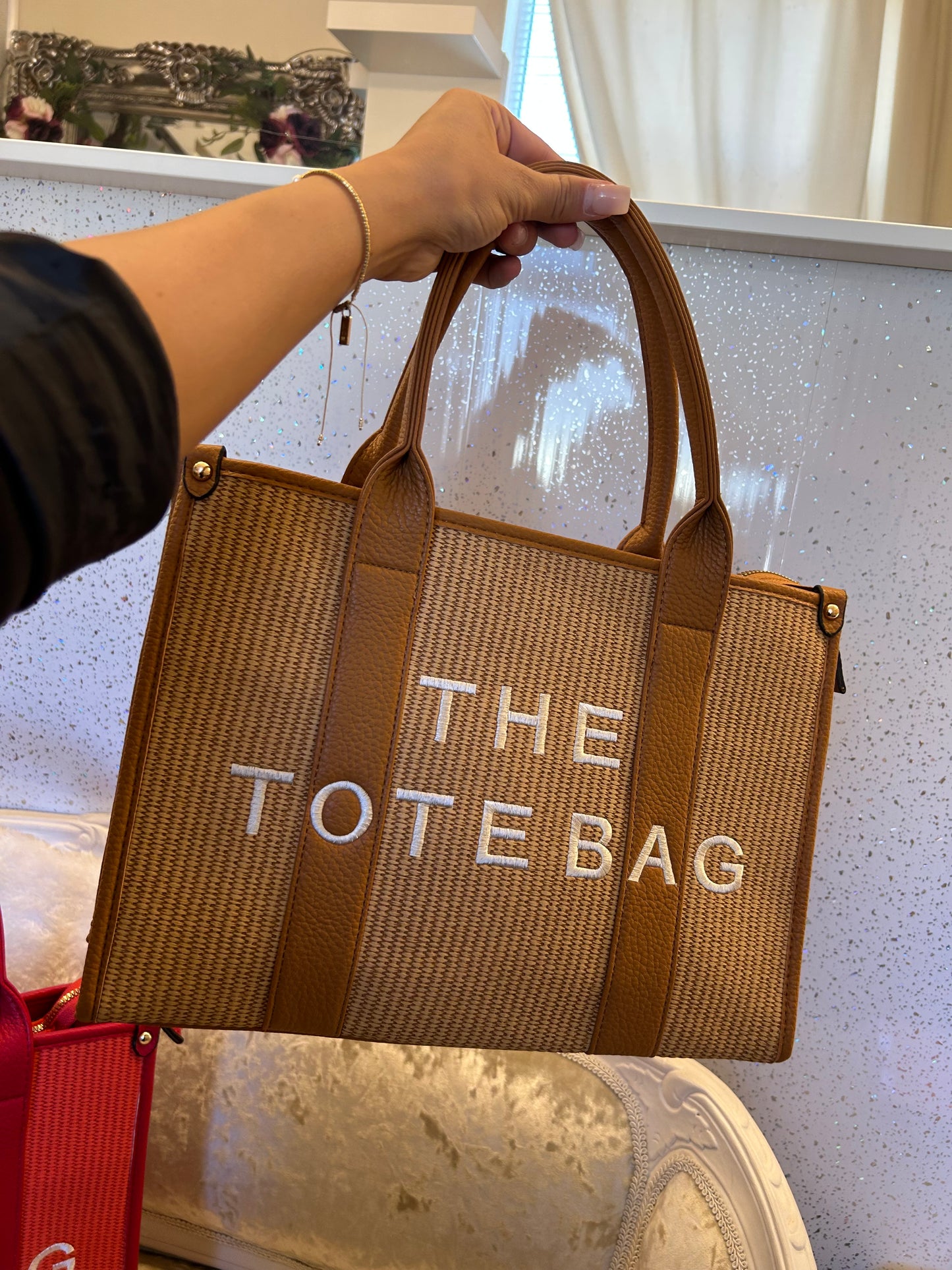 Large full hessian tote bag