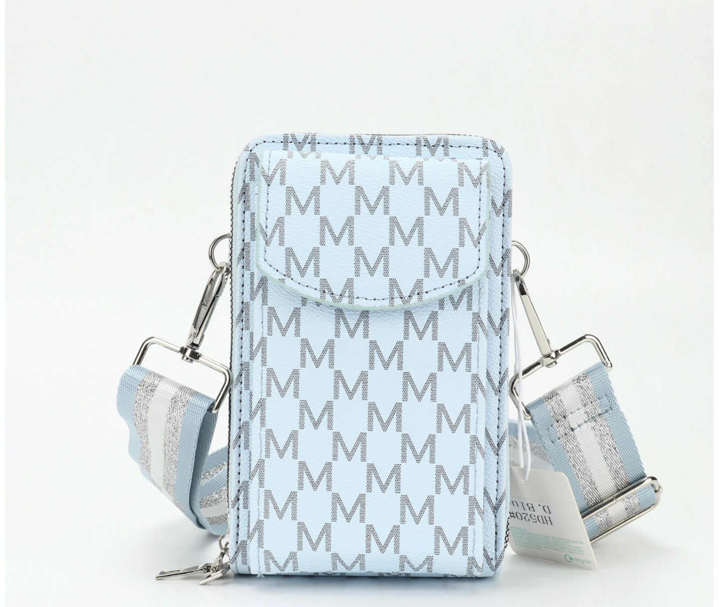 Baby Blue crossbody phone purse bag with jazzy strap