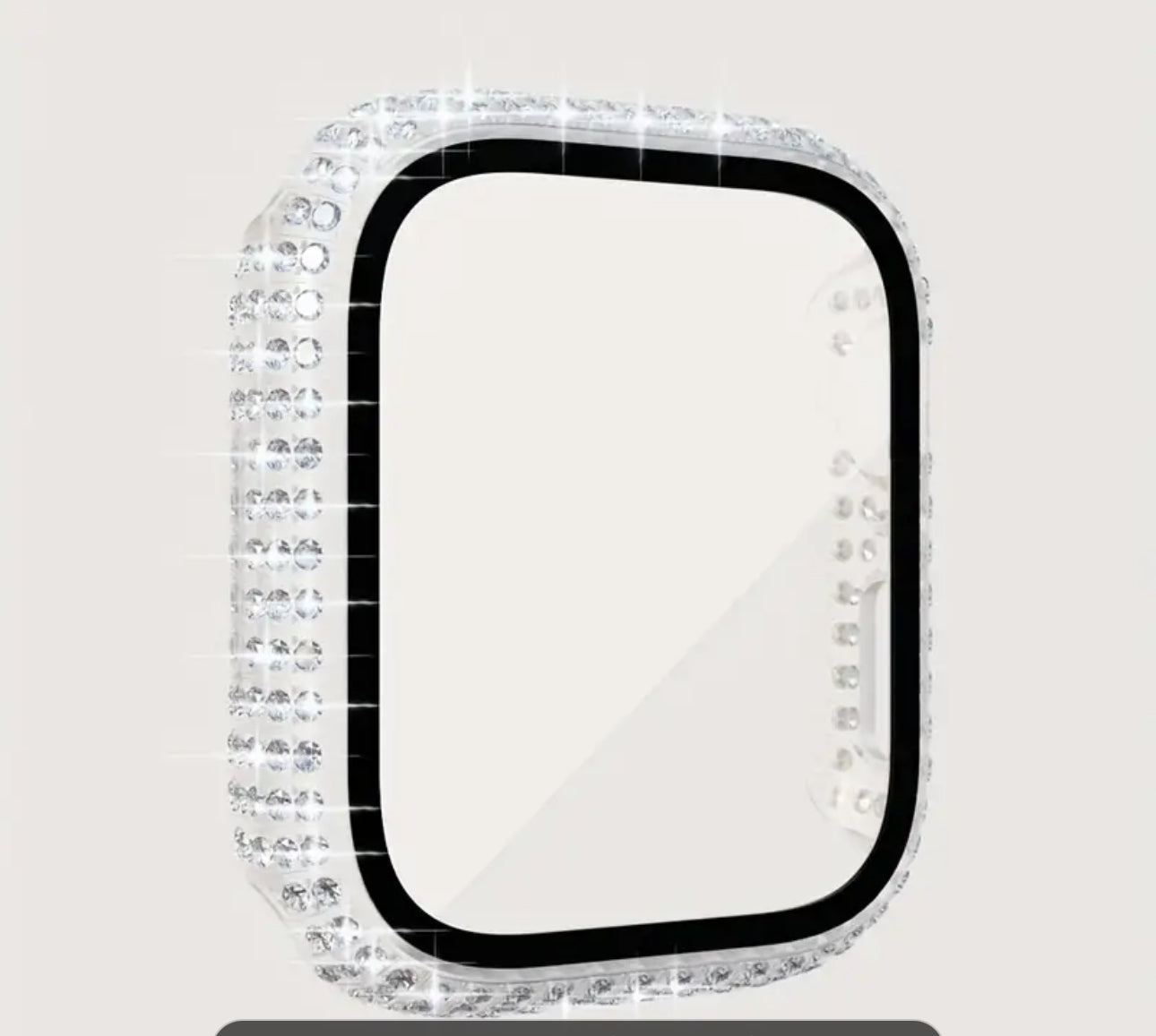 Silver with iridescent rhinestones Apple Watch screen protector 41mm