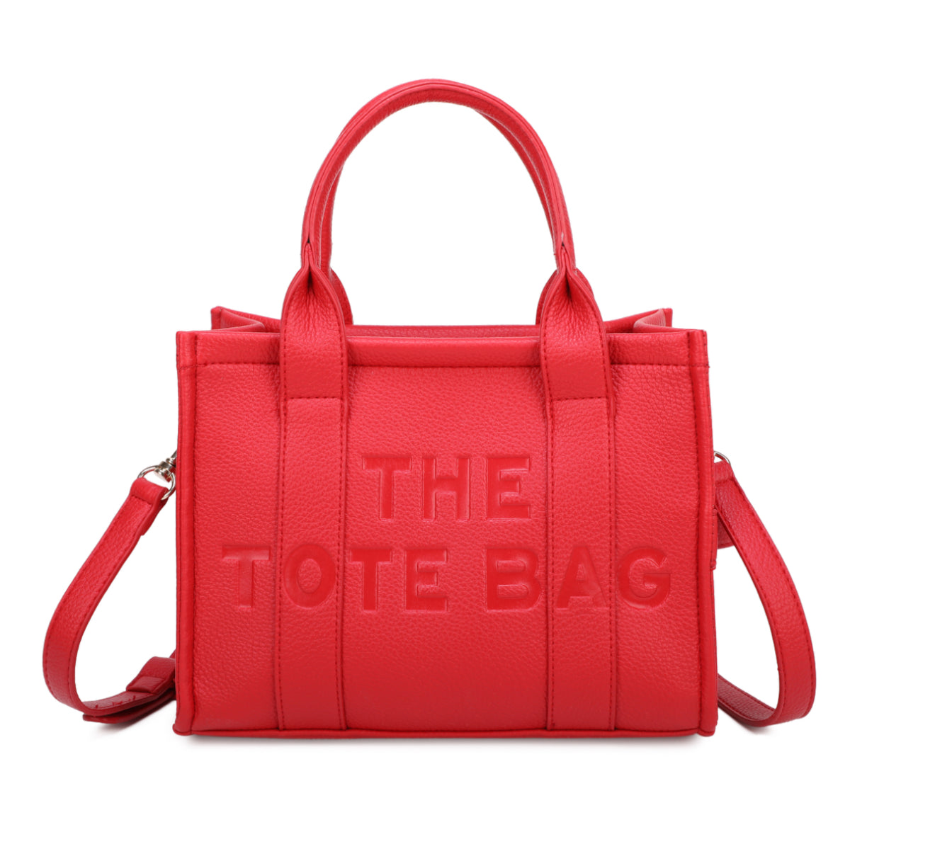 Debossed small tote handbag