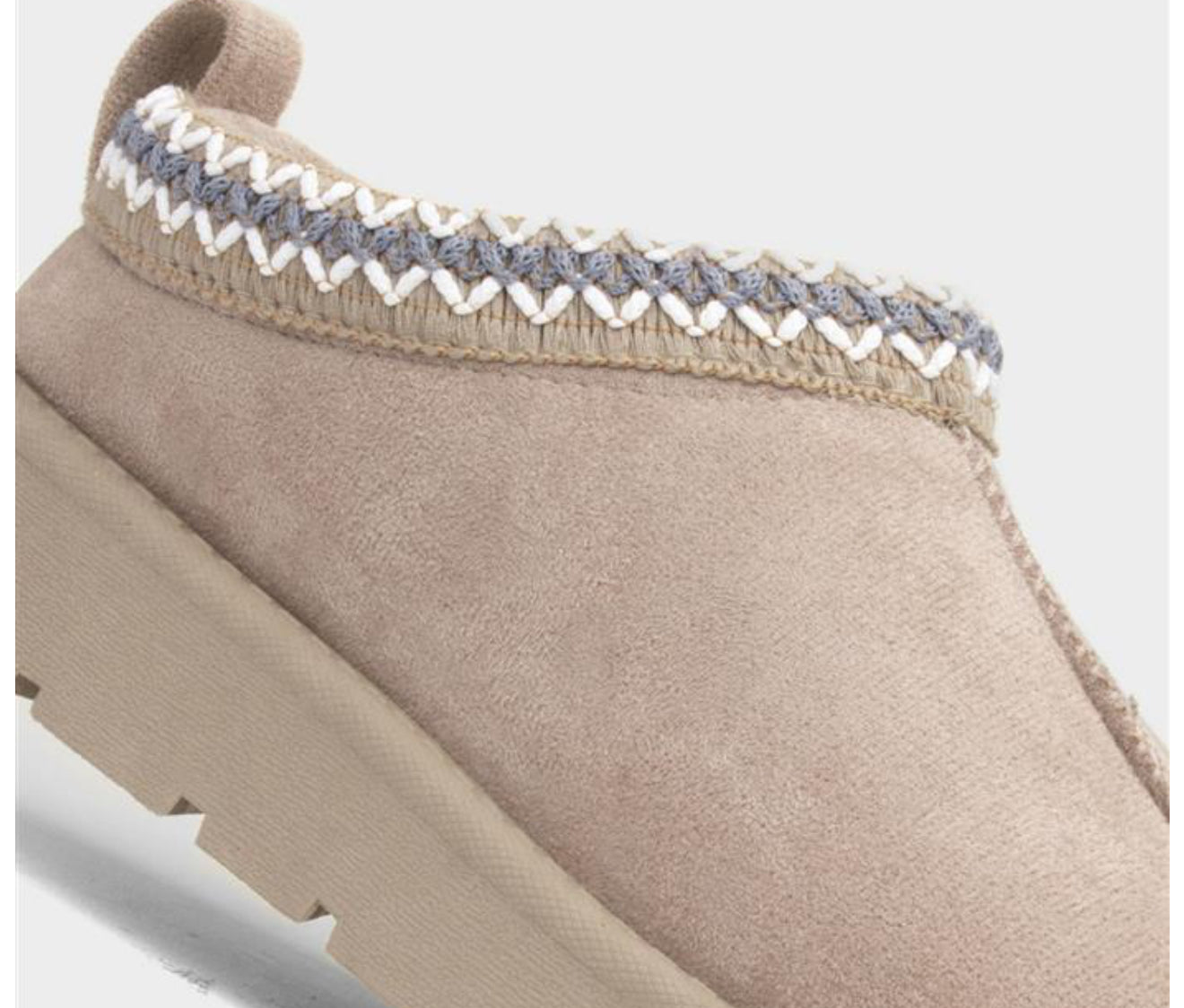Dark beige outdoor faux suede slippers
