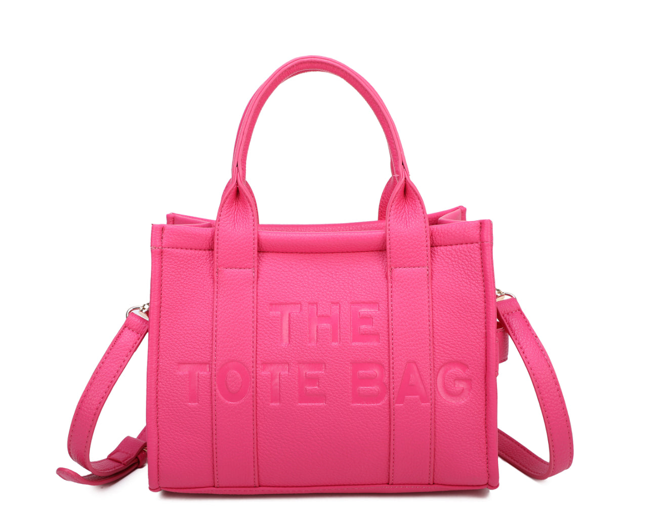 Debossed small tote handbag