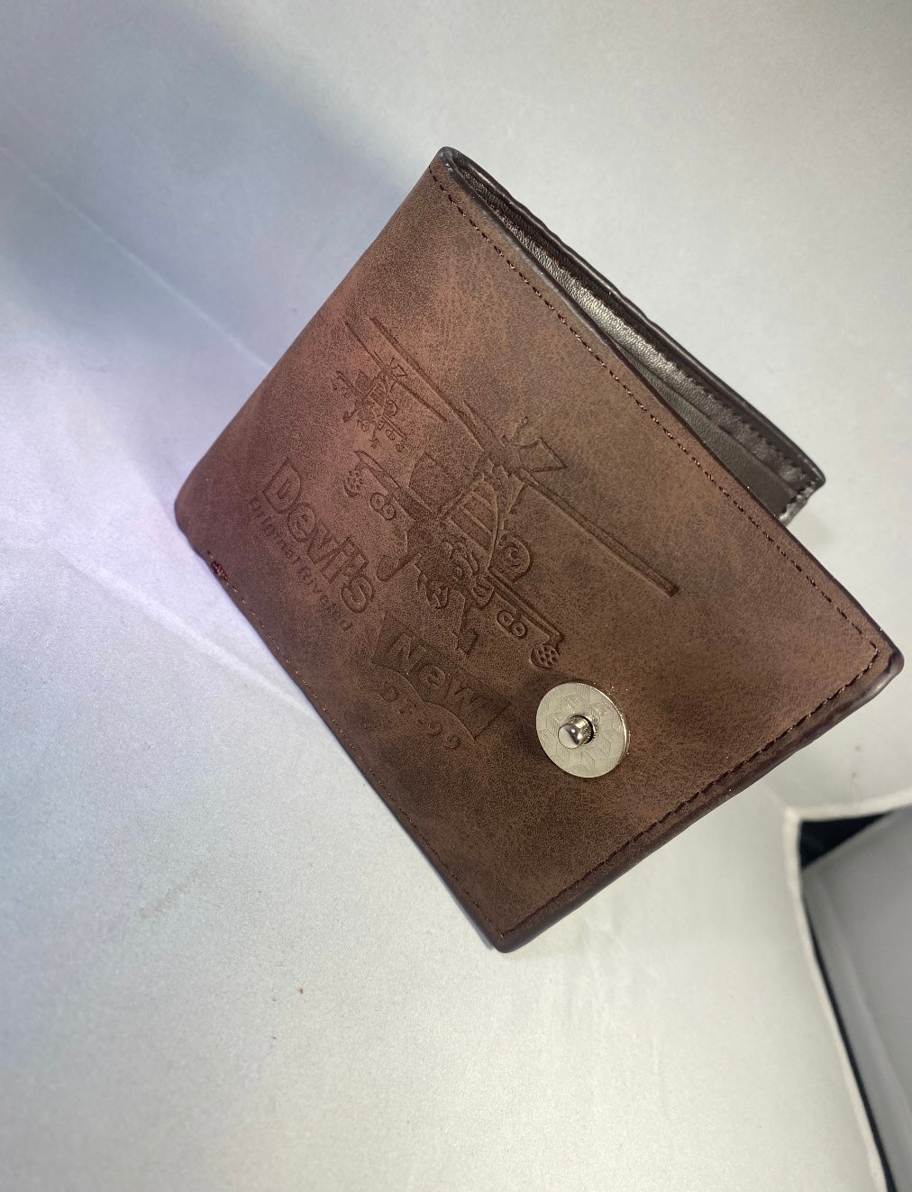 Mens brown leather helicopter wallet