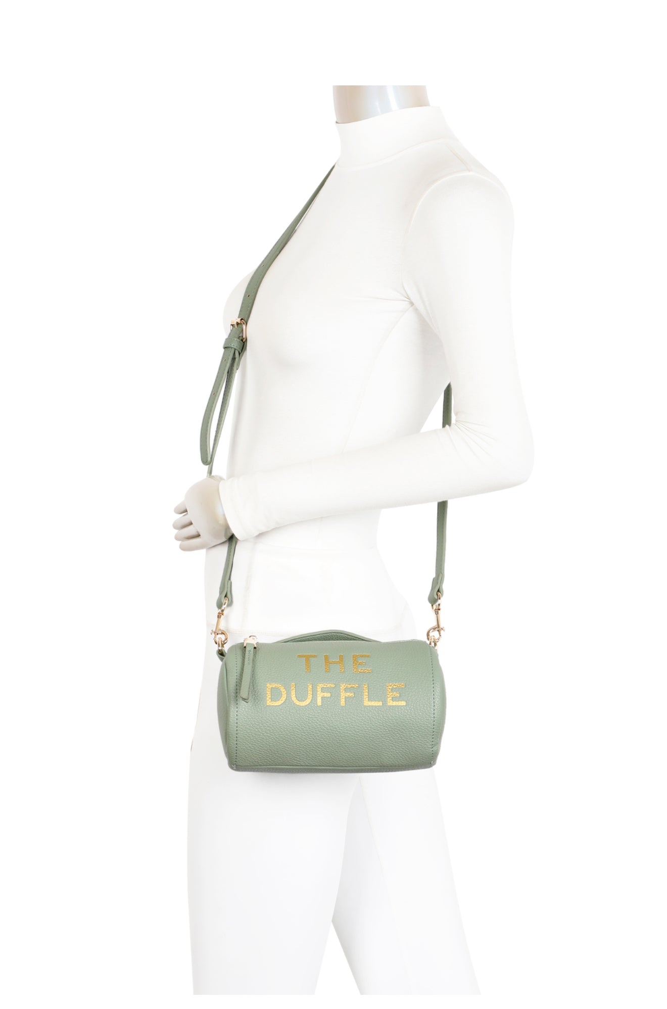 Duffle bag with gold letter detail