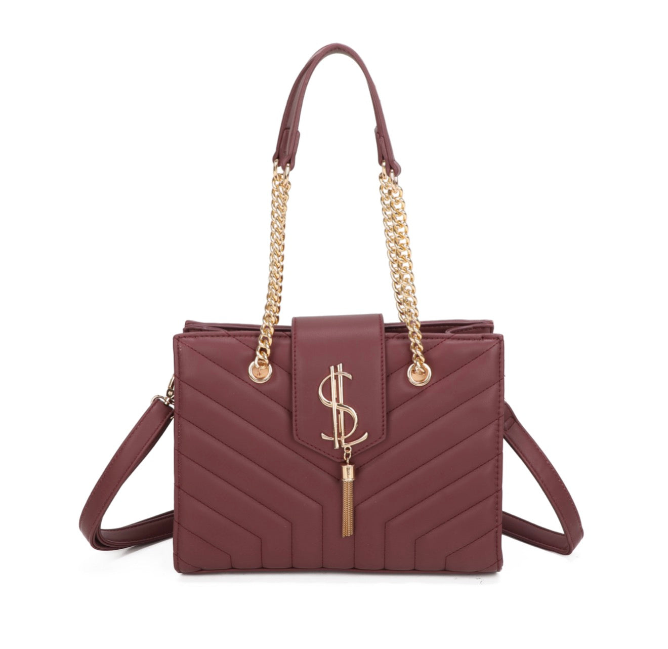 Quilted gold detail Shoulder bag