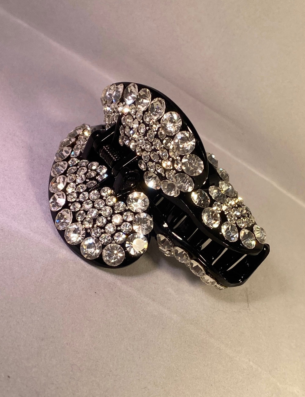 Angel wing crystal hair clip