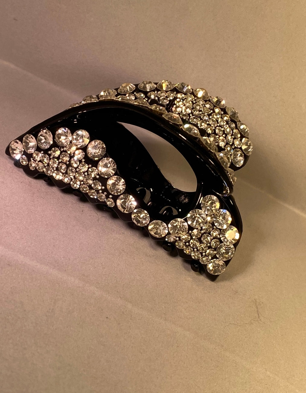 Angel wing crystal hair clip