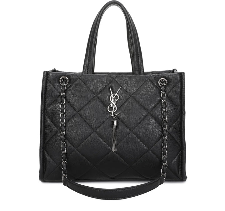 Black chain detailed handbag 