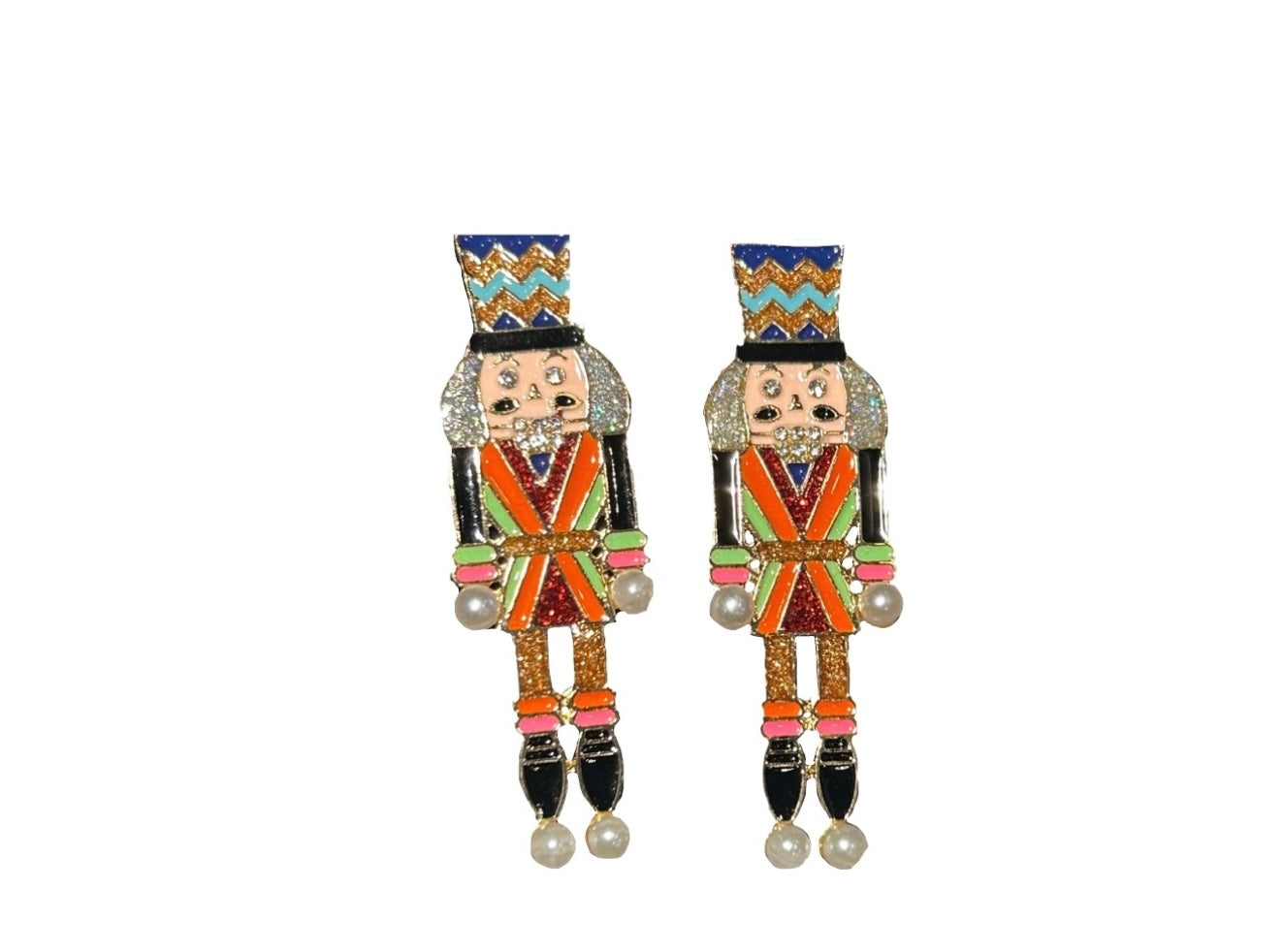 Large nutcracker soldier earrings