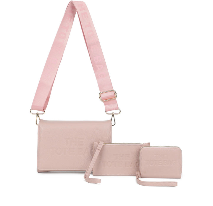 3 in 1 Crossbody Tote Bag Set with Matching Purse &amp; Wristlet