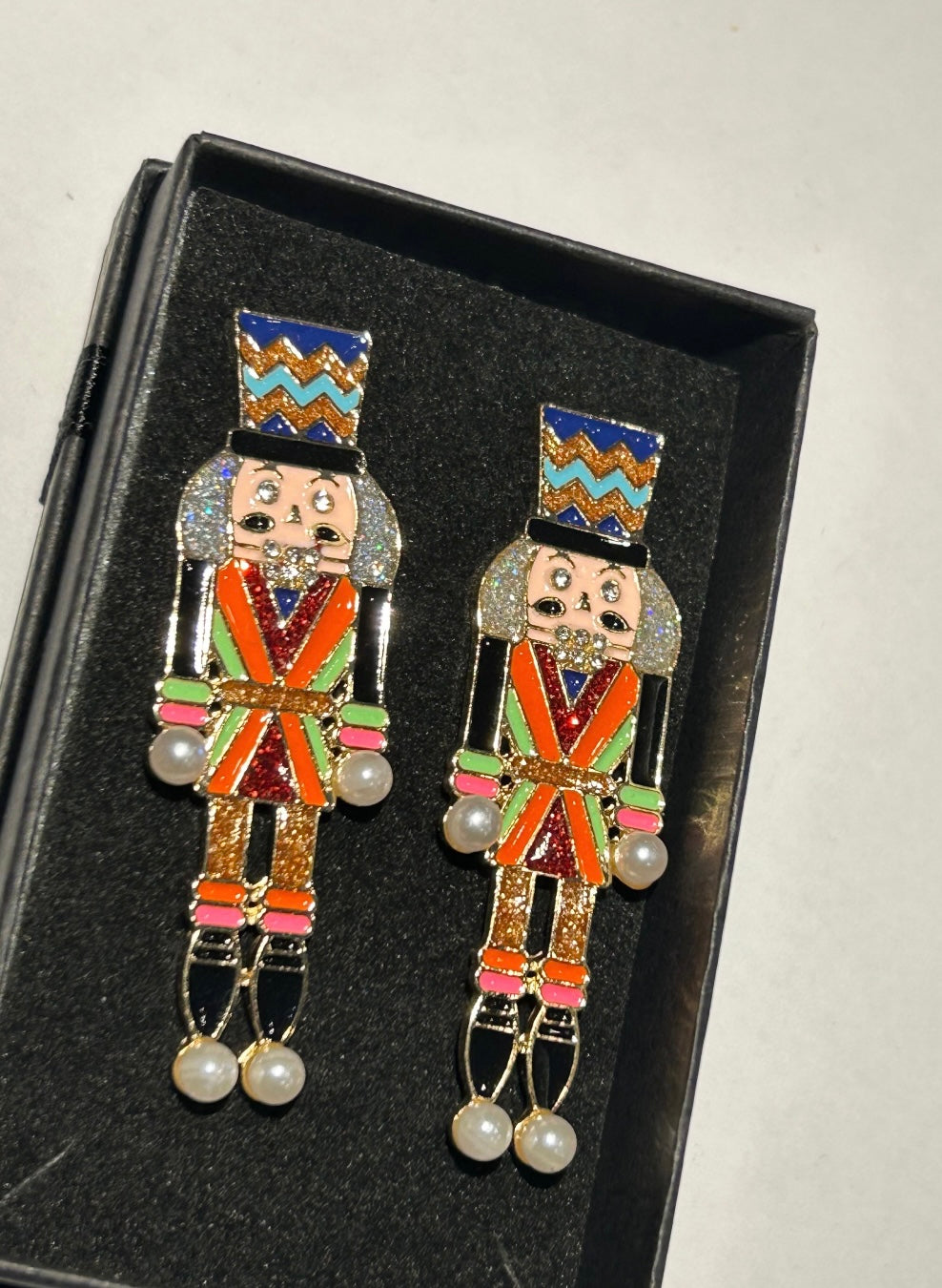 Large nutcracker soldier earrings