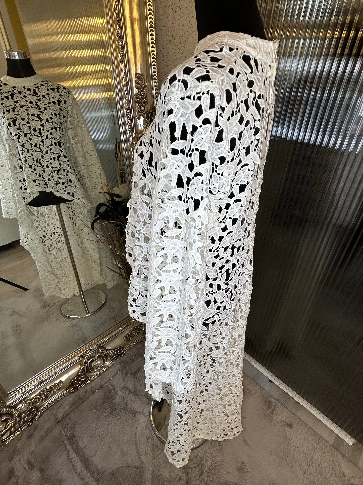 White Lace Long Sleeve Top