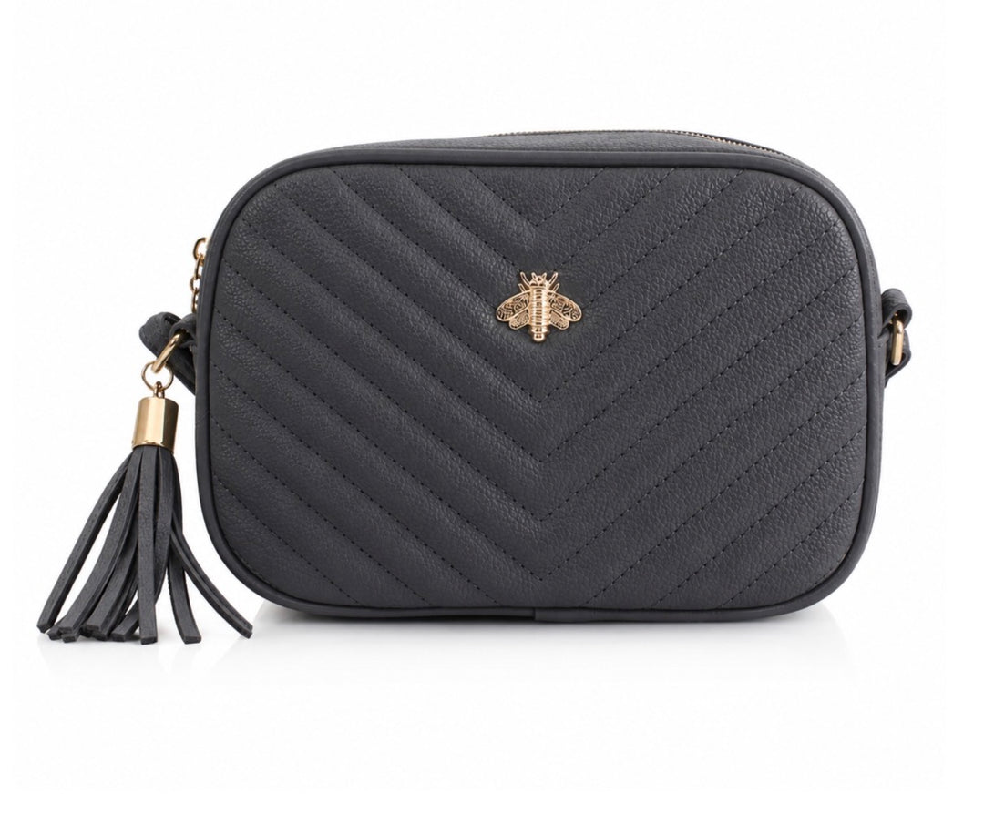 Quilted Bee Detail Crossbody Bag