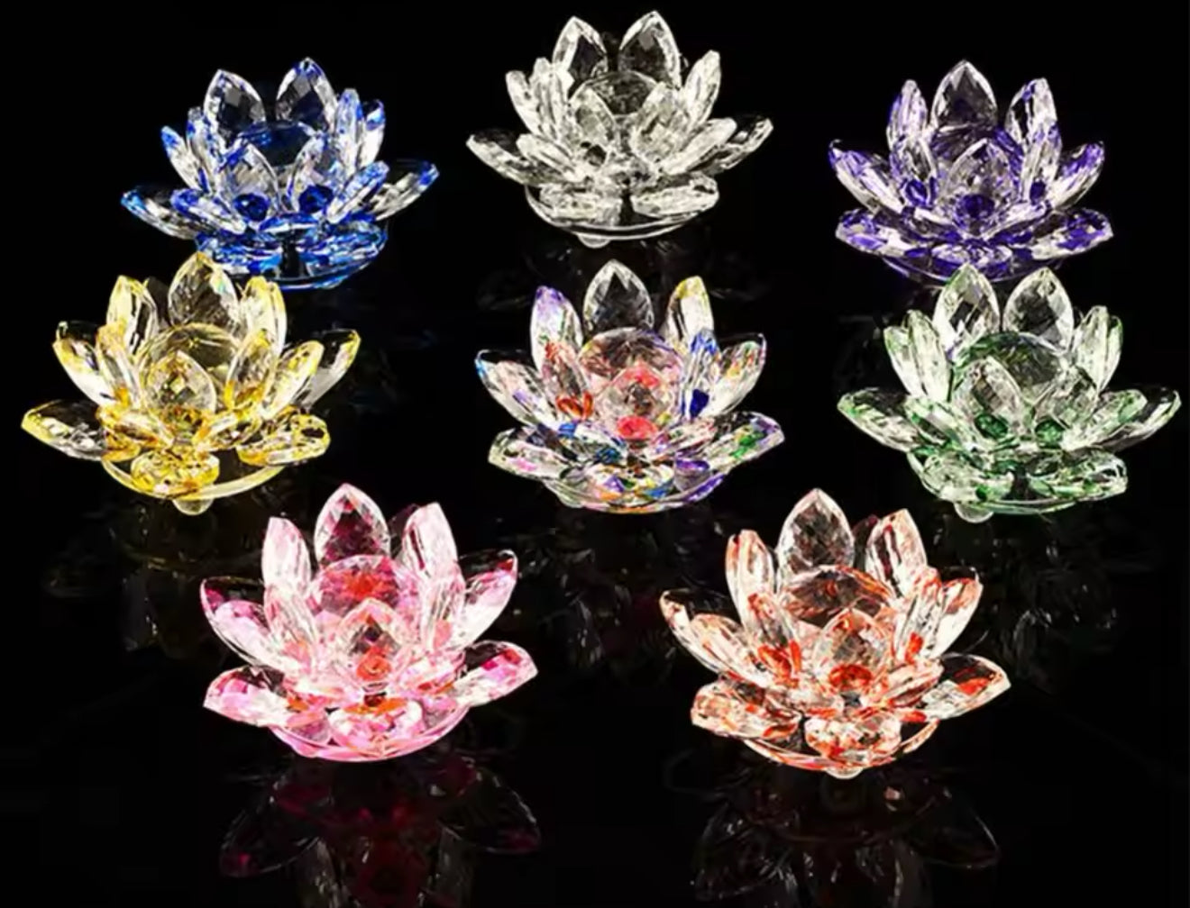 Crystal lotus flower figurine