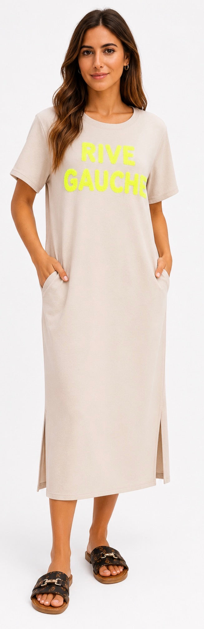 Rive Gauche Midi Dress with side splits