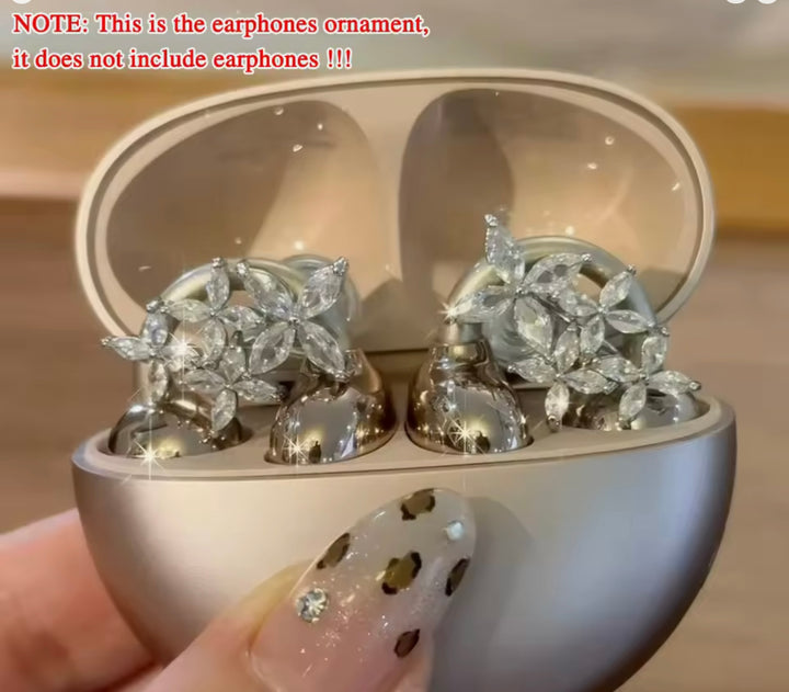 Decorative earphones with gemstones