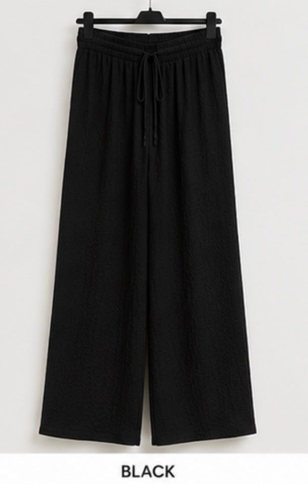 Ribbed wide leg trousers