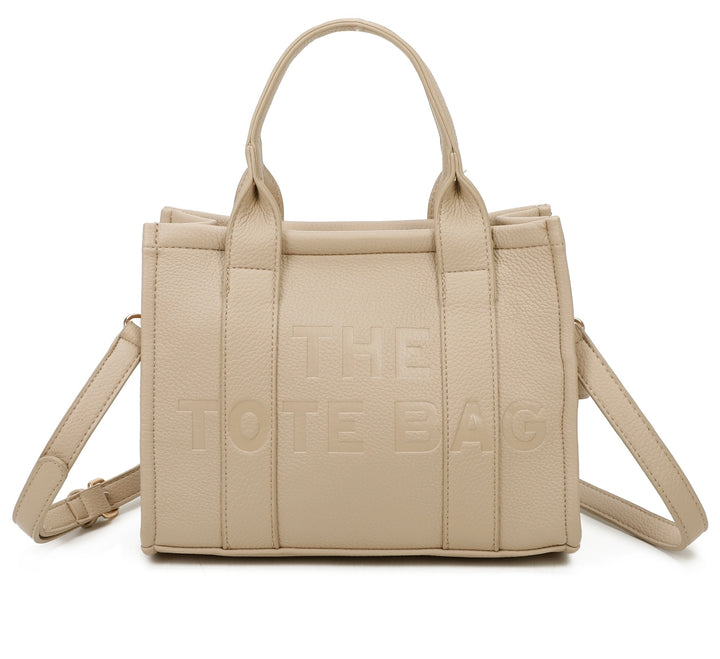 Debossed small tote handbag