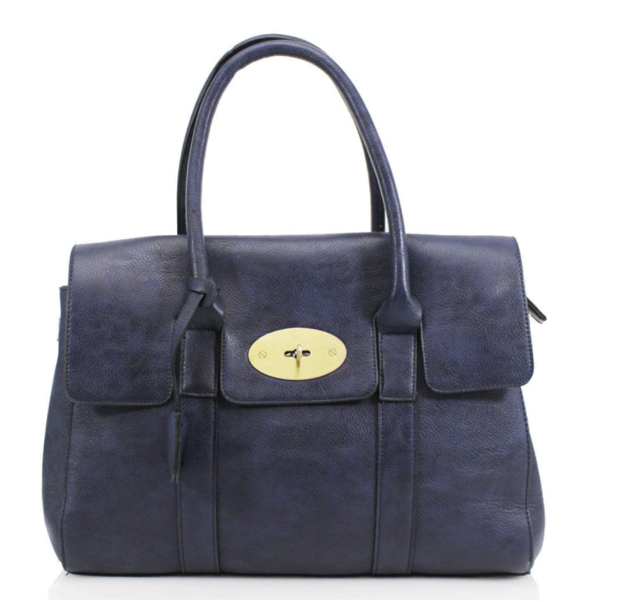 Classic Gold Detail Style Satchel Handbag