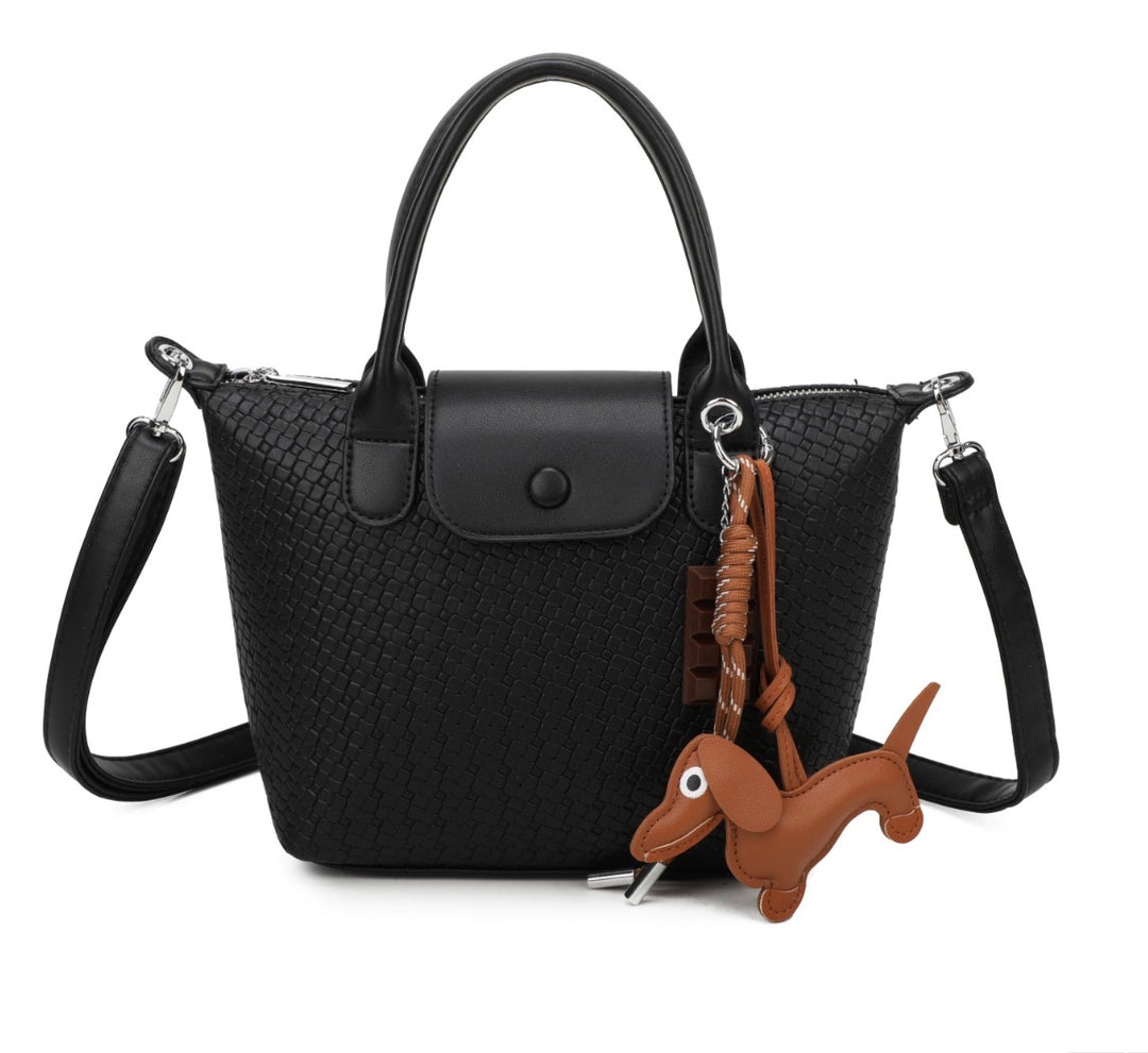 Dog Charm Tote Grab Bag Handbag