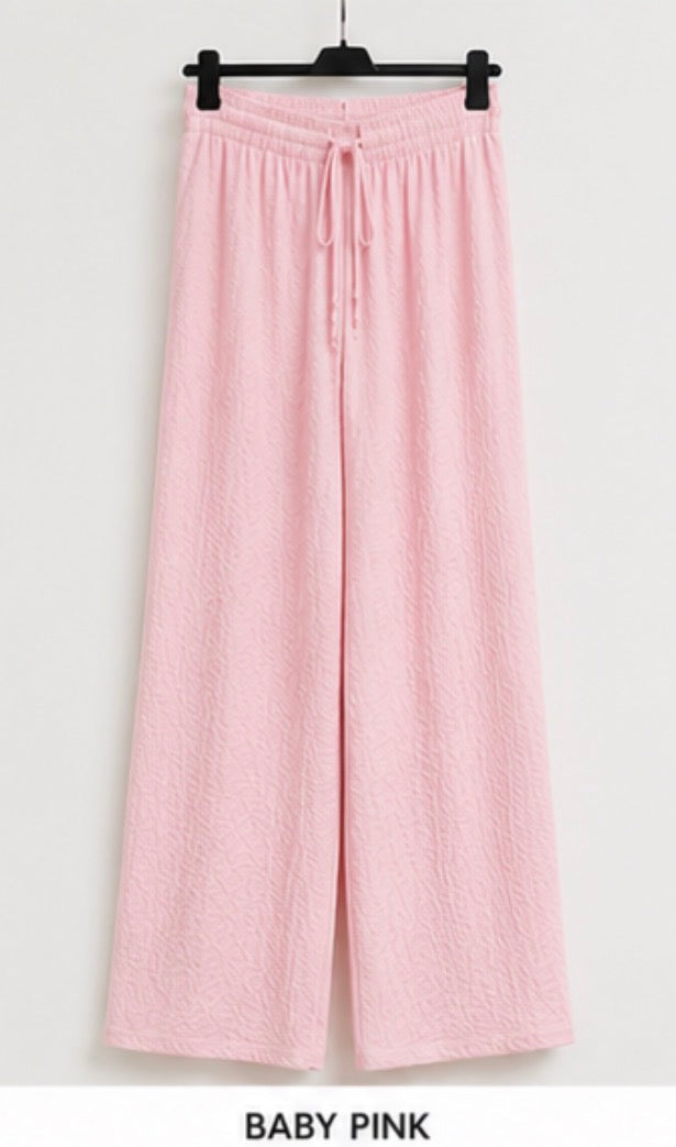 Ribbed wide leg trousers
