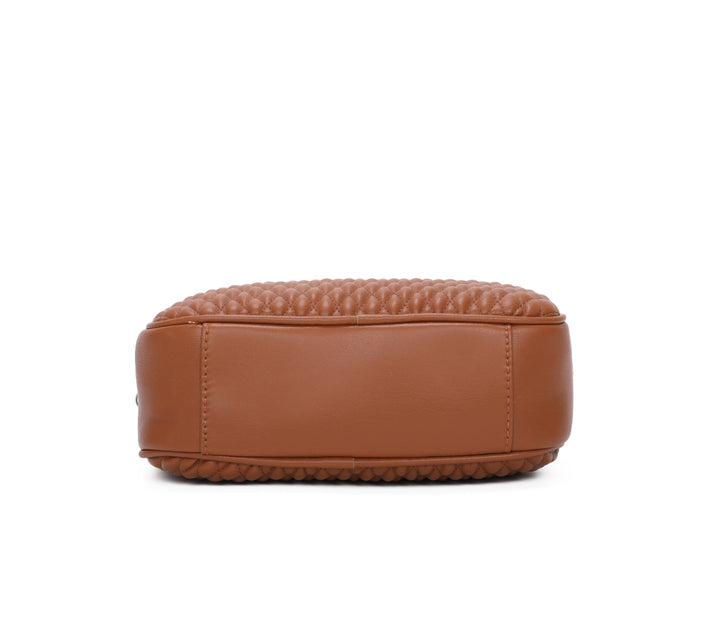 Brown quilted crossbody bag 
