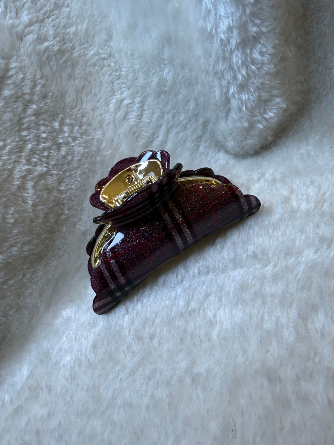 Sparkly checked hair clips