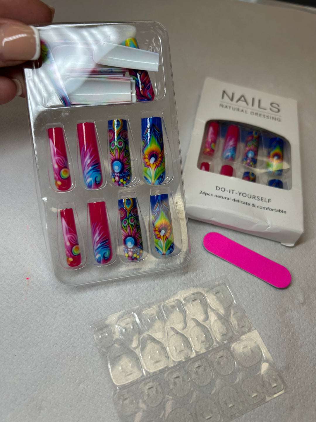 Colourful false nails
