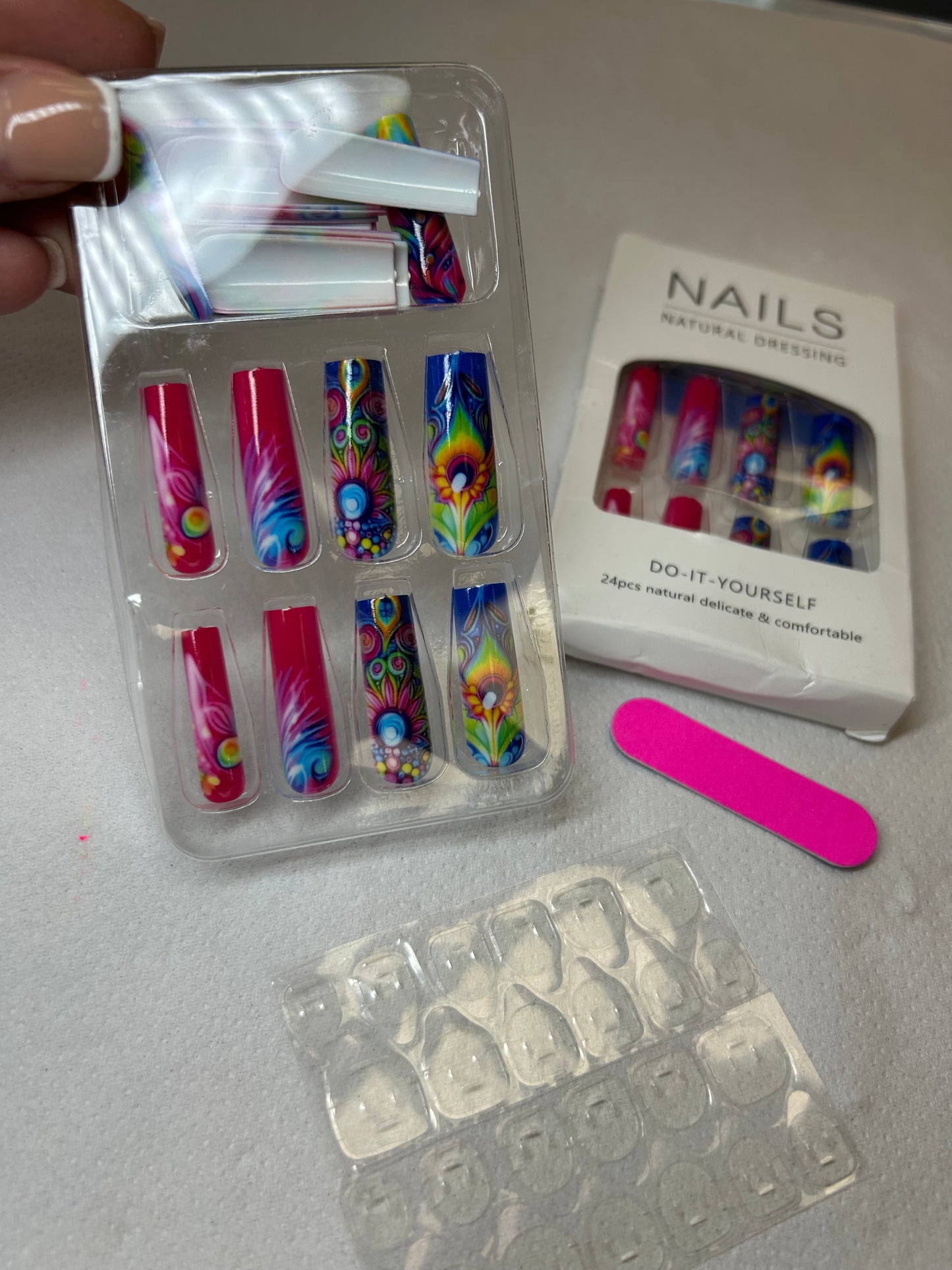 Colourful false nails