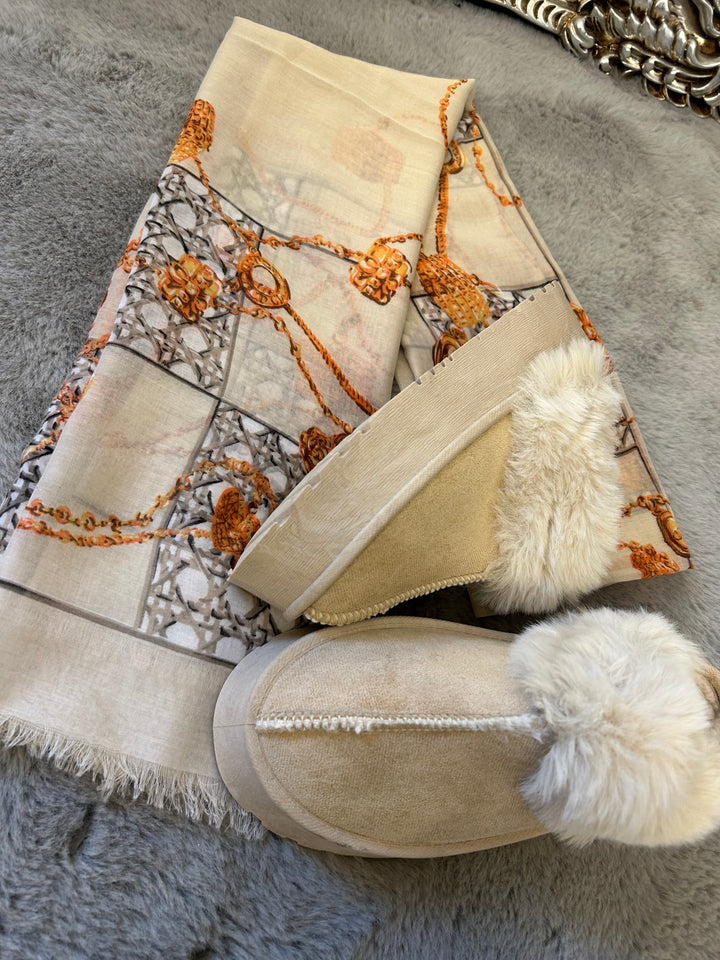 Tazz Slippers and scarf bundle