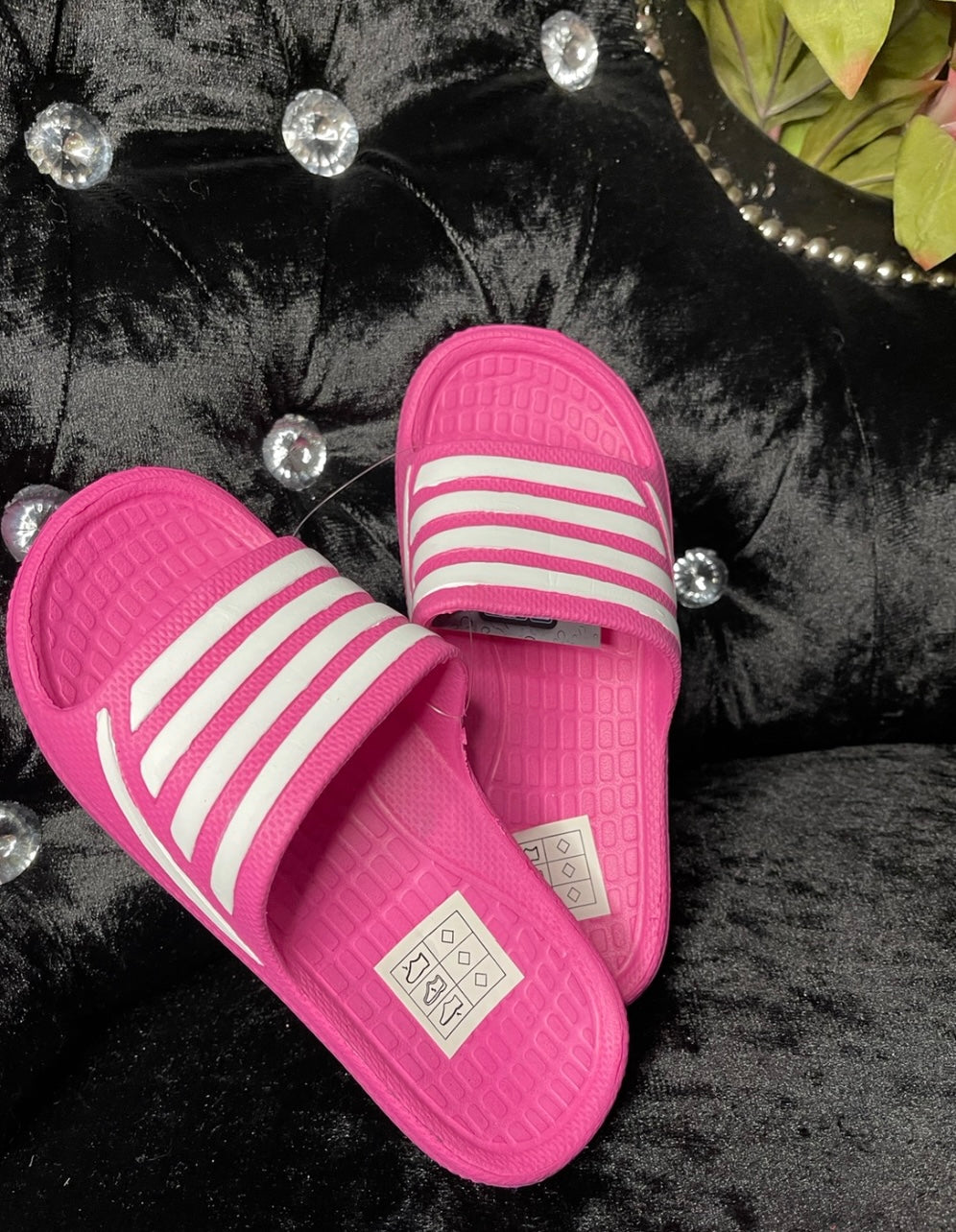 Little girls and boys stripe sliders