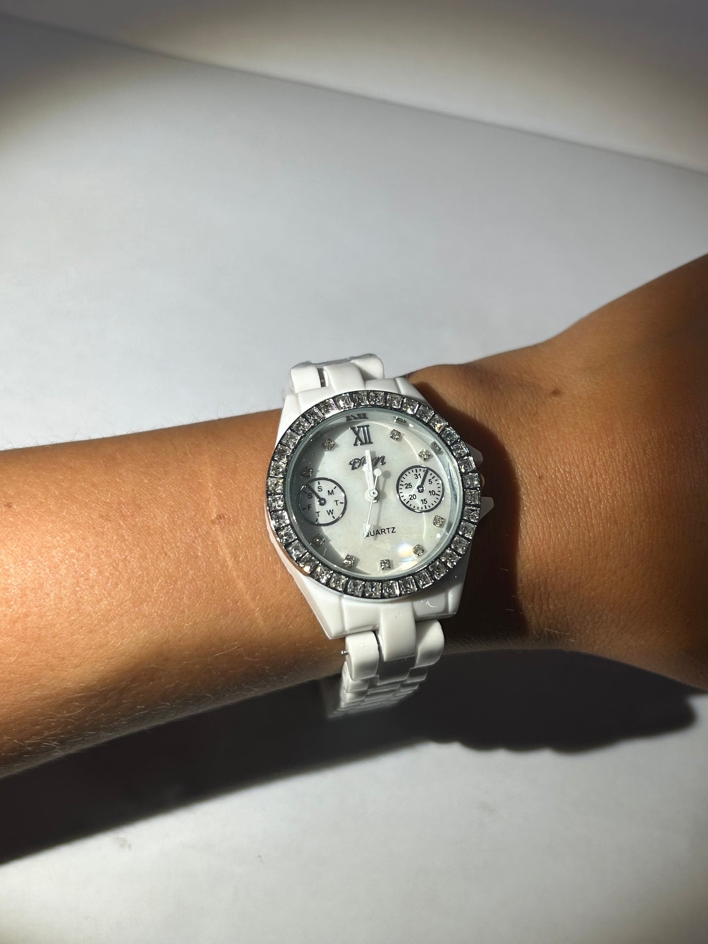 White Crystal Watch