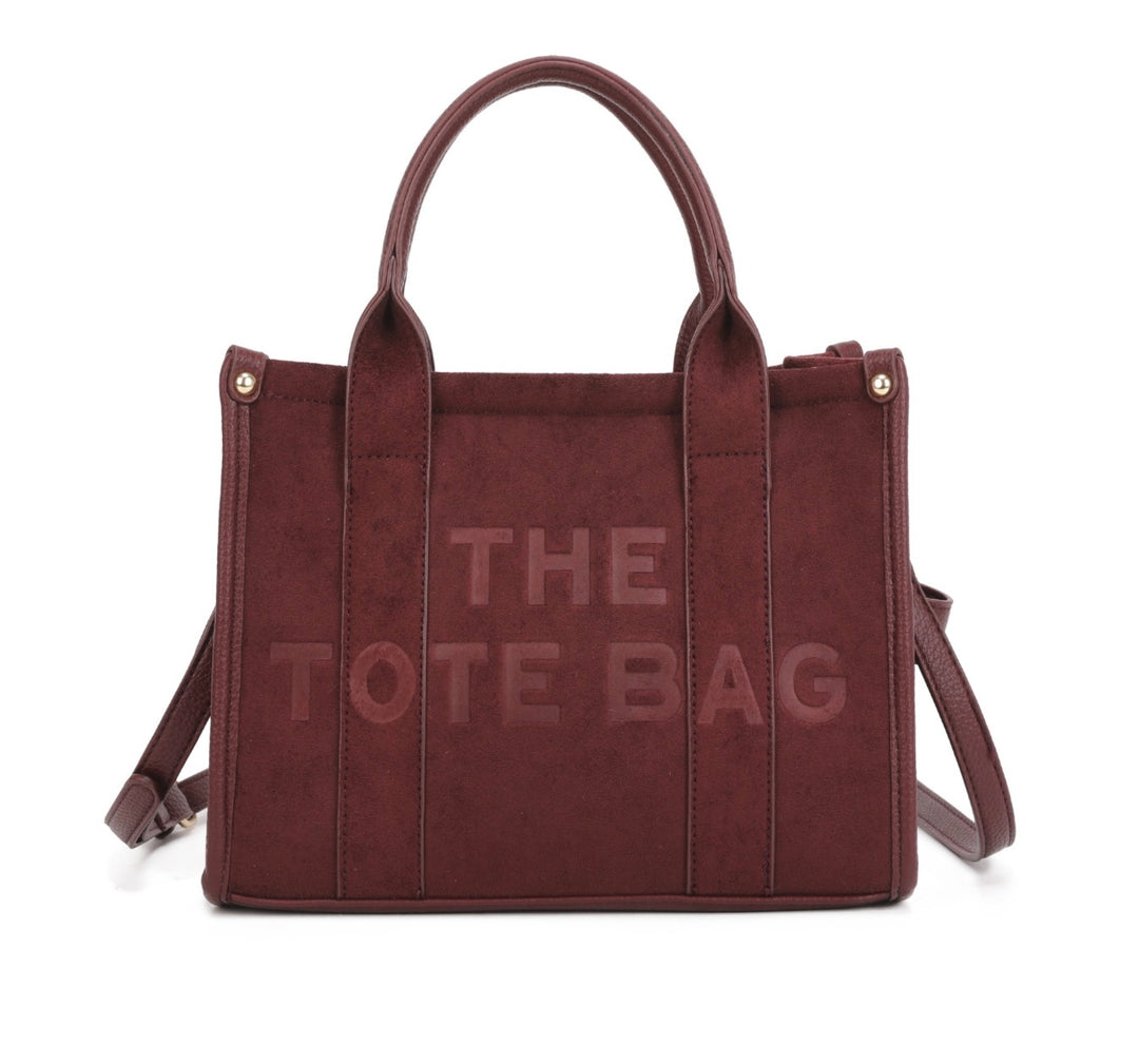 Small Faux Suede Tote Bag