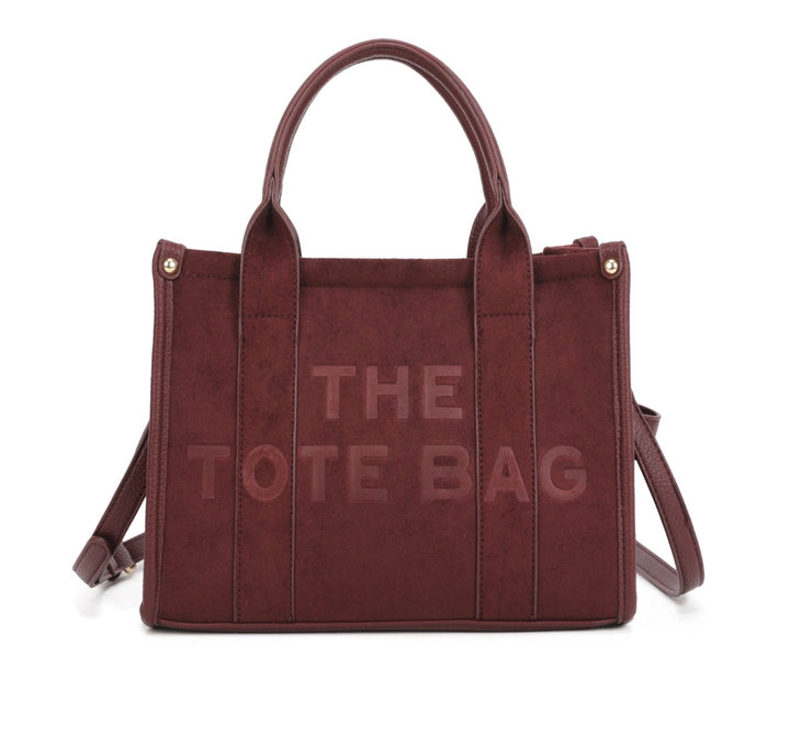 Small Faux Suede Tote Bag