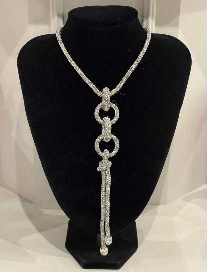 belcher crystal long necklace 