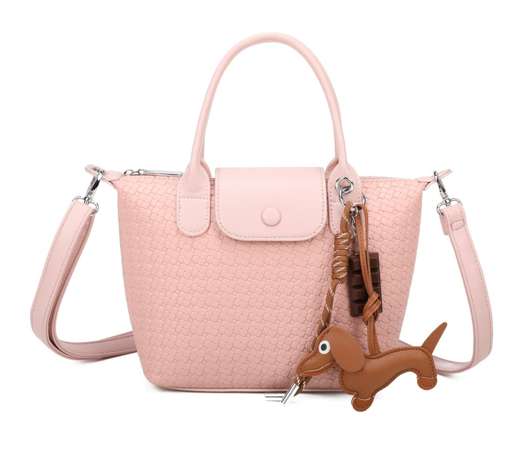 Dog Charm Tote Grab Bag Handbag