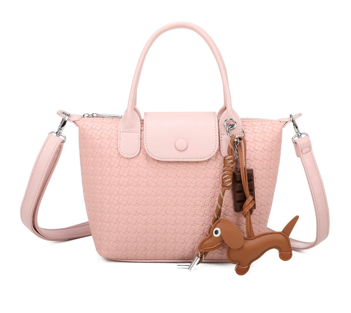 Dog Charm Tote Grab Bag Handbag