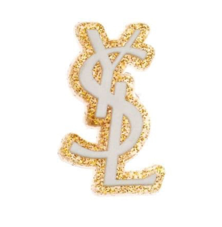 Gold sparkly croc charms 